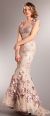 Main image of Mermaid Floral Lace Beaded Long Prom Pageant Dress